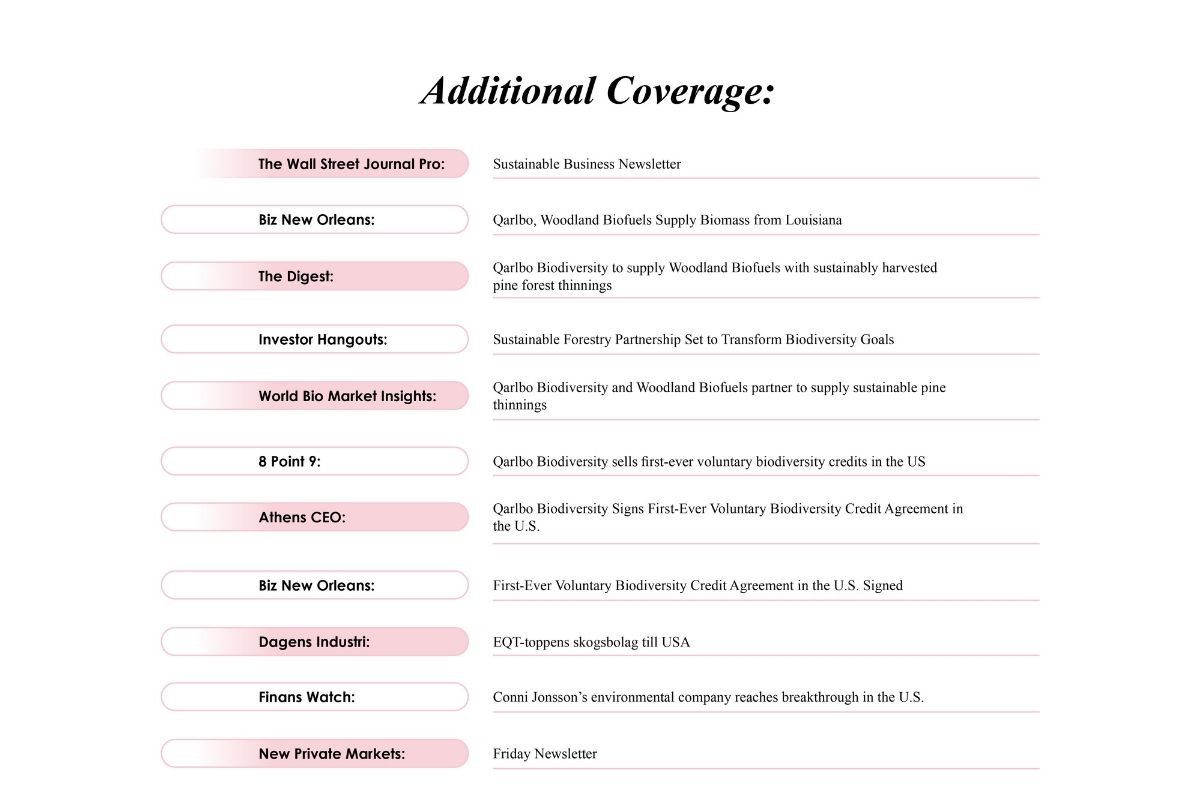Qarlbo Biodiversity: Aleksandra Holmlund - Redefining Forest Conservation | Enterprise Wired